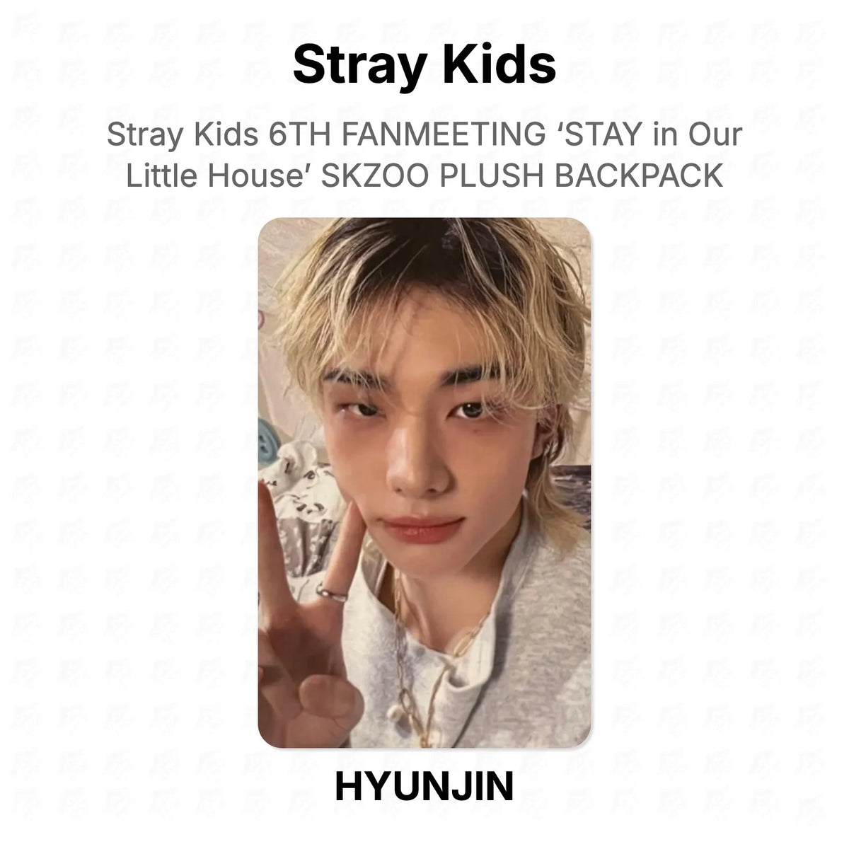 Stray Kids 6TH FANMEETING ‘STAY in Our Little House’ SKZOO PLUSH BACKPACK Official Photocard