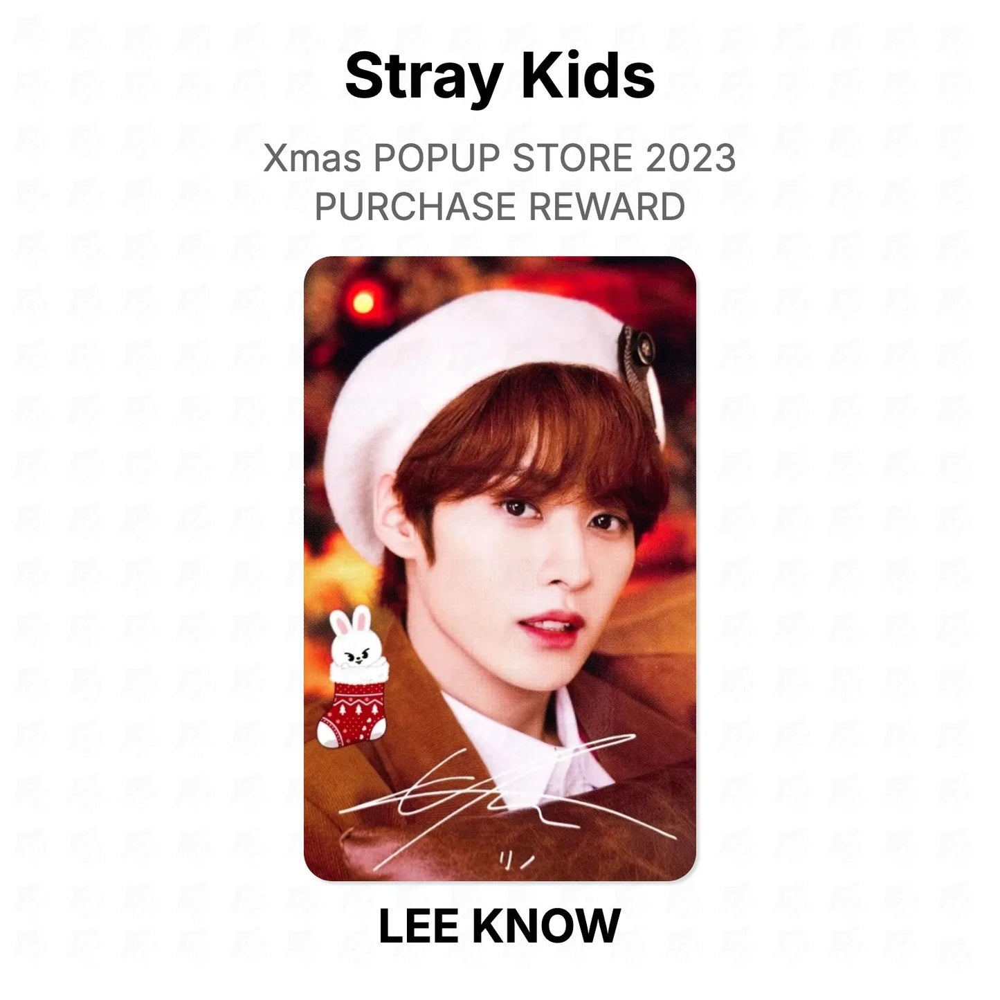Stray Kids Xmas POPUP STORE 2023 PURCHASE REWARD Official Photocard