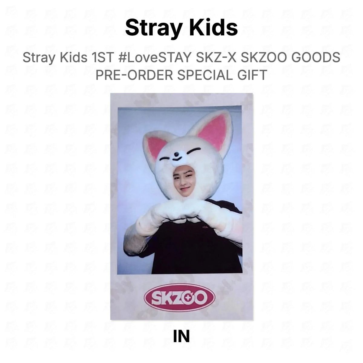 Stray Kids 1ST #LoveSTAY SKZ-X SKZOO GOODS PRE-ORDER SPECIAL GIFT Official Photocard
