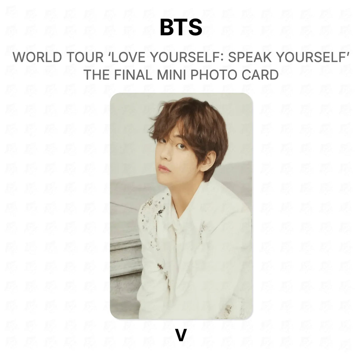 BTS WORLD TOUR ‘LOVE YOURSELF: SPEAK YOURSELF’ THE FINAL MINI PHOTO CARD photocard oficial