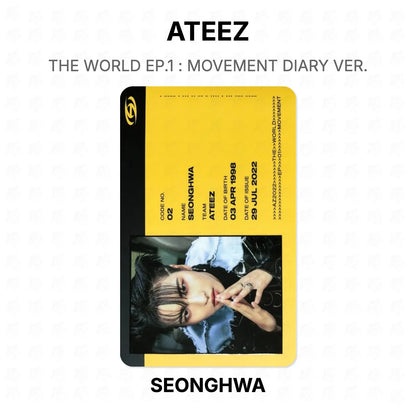 ATEEZ THE WORLD EP.1 : MOVEMENT DIARY VER. Official Photocard