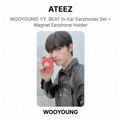 ATEEZ WOOYOUNG: FY. BEAT In-Ear Earphones Set + Magnet Earphone Holder Official Photocard