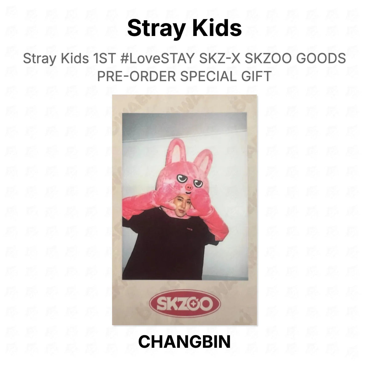 Stray Kids 1ST #LoveSTAY SKZ-X SKZOO GOODS PRE-ORDER SPECIAL GIFT Official Photocard