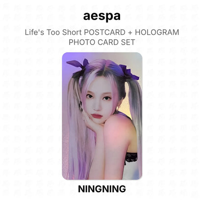 aespa Life's Too Short POSTCARD + HOLOGRAM PHOTO CARD SET Official Photocard