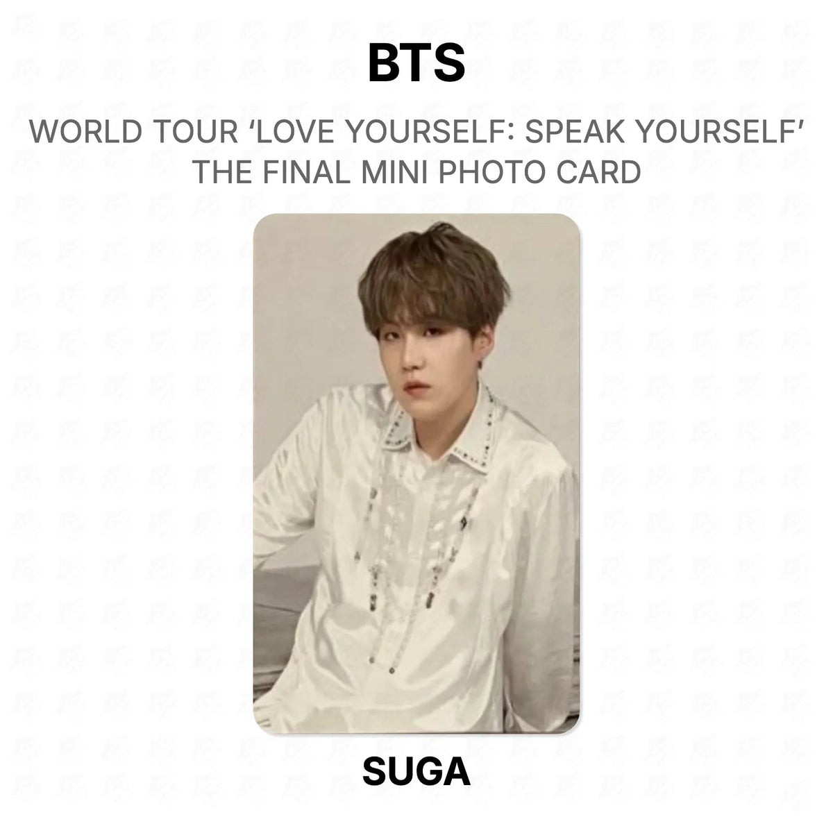 BTS WORLD TOUR ‘LOVE YOURSELF: SPEAK YOURSELF’ THE FINAL MINI PHOTO CARD photocard oficial
