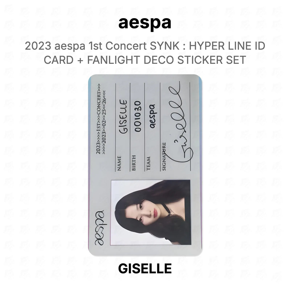 aespa 2023 aespa 1st Concert SYNK : HYPER LINE ID CARD + FANLIGHT DECO STICKER SET Official Photocard
