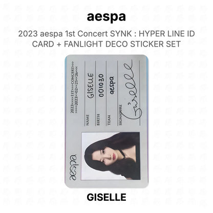 aespa 2023 aespa 1st Concert SYNK : HYPER LINE ID CARD + FANLIGHT DECO STICKER SET Official Photocard