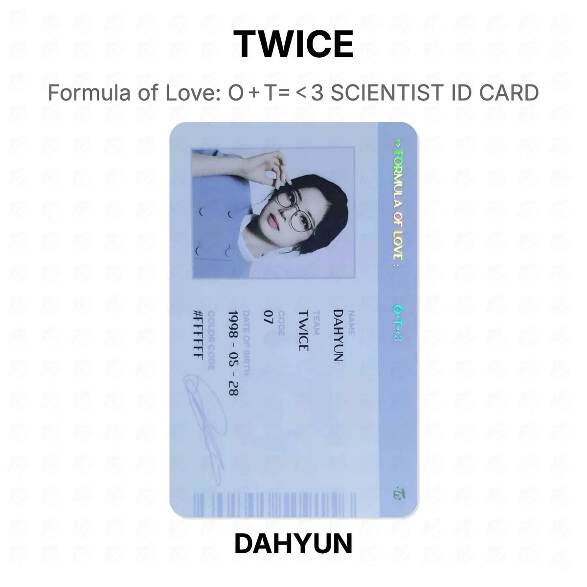 TWICE Formula of Love: O＋T=＜3 SCIENTIST ID CARD Official Photocard