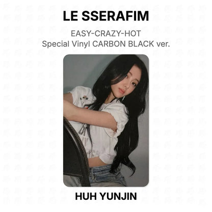 LE SSERAFIM EASY-CRAZY-HOT Special Vinyl CARBON BLACK ver. Official Photocard