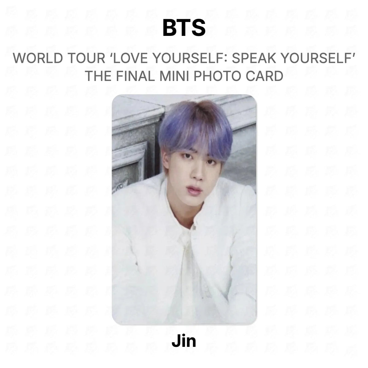 BTS WORLD TOUR ‘LOVE YOURSELF: SPEAK YOURSELF’ THE FINAL MINI PHOTO CARD photocard oficial