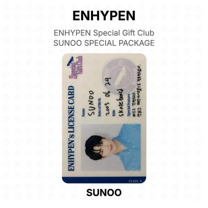 ENHYPEN Special Gift Club SUNOO SPECIAL PACKAGE Official Photocard