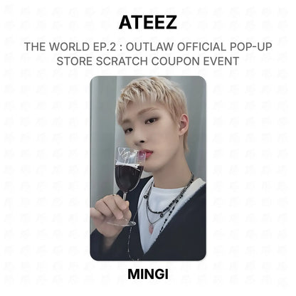 ATEEZ THE WORLD EP.2 : OUTLAW OFFICIAL POP-UP STORE SCRATCH COUPON EVENT Official Photocard