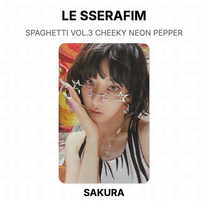 LE SSERAFIM SPAGHETTI VOL.3 CHEEKY NEON PEPPER Official Photocard