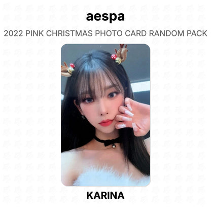 aespa 2022 PINK CHRISTMAS PHOTO CARD RANDOM PACK Official Photocard