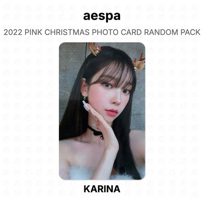 aespa 2022 PINK CHRISTMAS PHOTO CARD RANDOM PACK Official Photocard