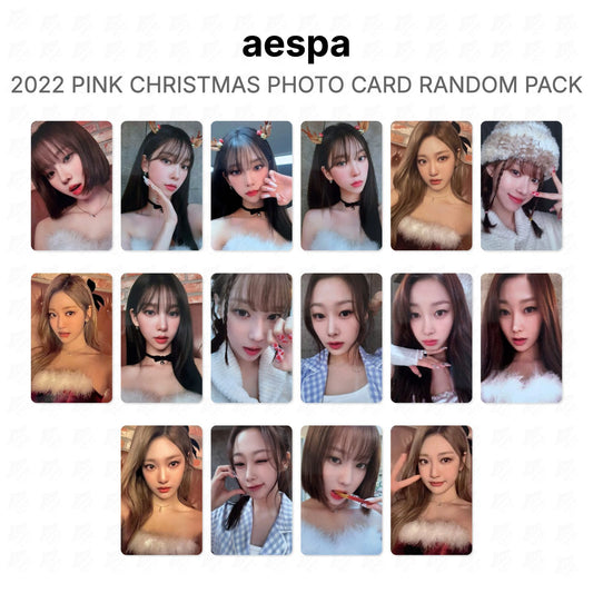 aespa 2022 PINK CHRISTMAS PHOTO CARD RANDOM PACK Official Photocard