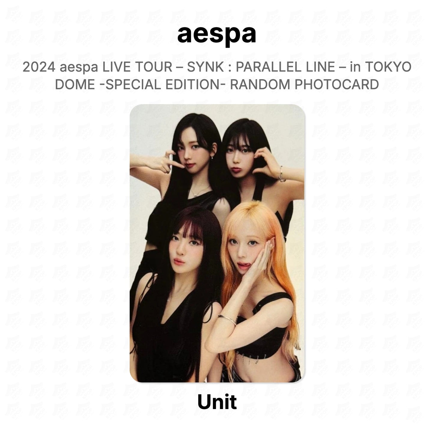 aespa 2024 aespa LIVE TOUR – SYNK : PARALLEL LINE – in TOKYO DOME -SPECIAL EDITION- RANDOM PHOTOCARD Official Photocard