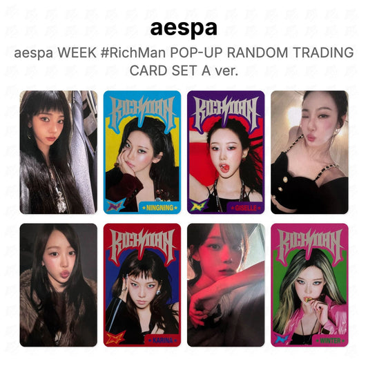 aespa WEEK #RichMan POP-UP RANDOM TRADING CARD SET A ver. Official Photocard