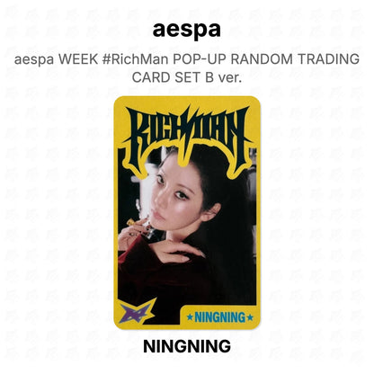 aespa WEEK #RichMan POP-UP RANDOM TRADING CARD SET B ver. Official Photocard