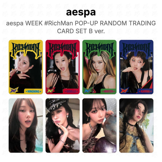 aespa WEEK #RichMan POP-UP RANDOM TRADING CARD SET B ver. Official Photocard