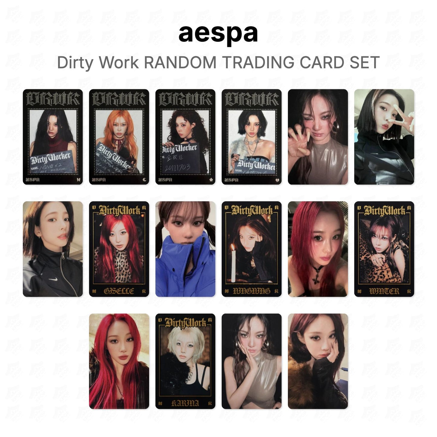 aespa Dirty Work RANDOM TRADING CARD SET Official Photocard