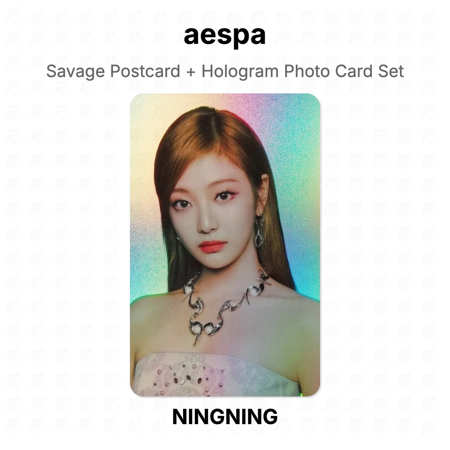 aespa Savage Postcard + Hologram Photo Card Set Official Photocard