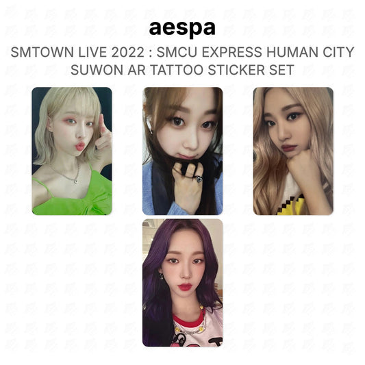 aespa SMTOWN LIVE 2022 : SMCU EXPRESS HUMAN CITY SUWON AR TATTOO STICKER SET Official Photocard