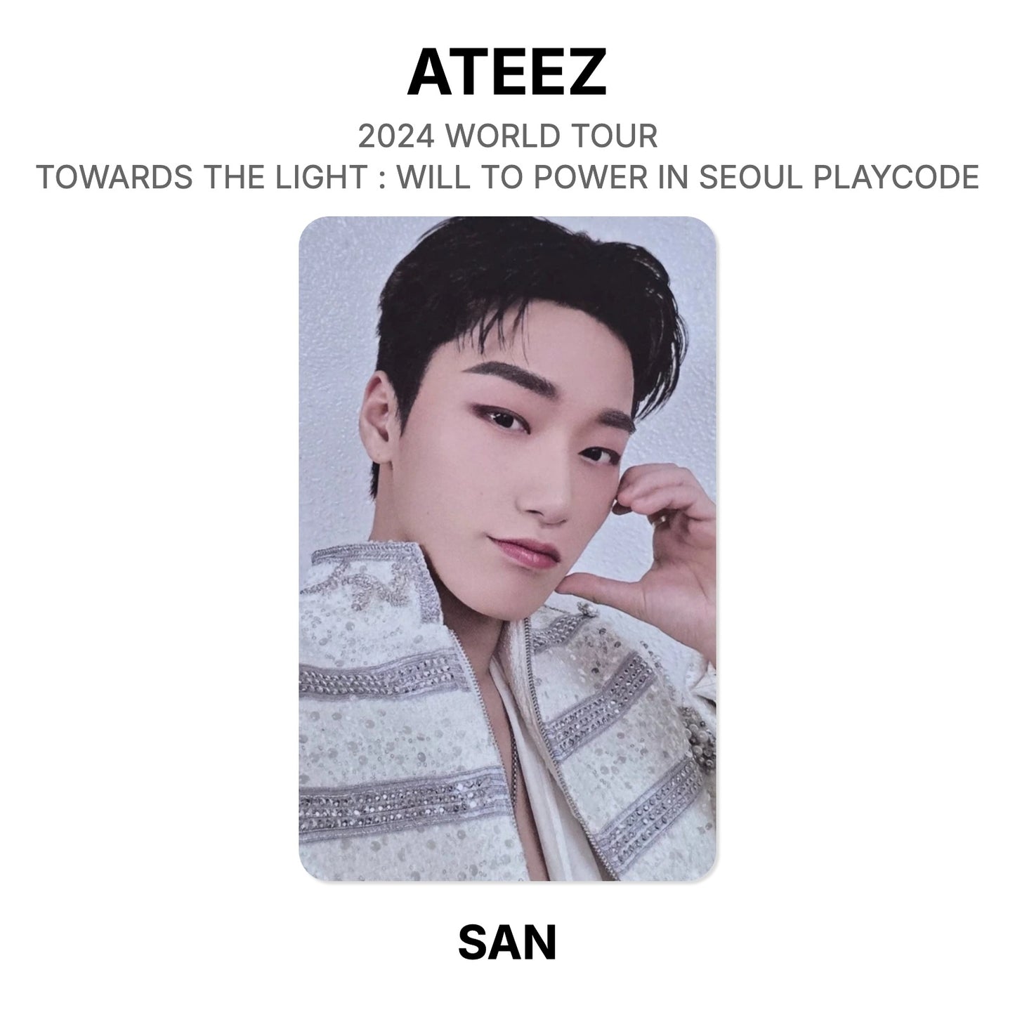 ATEEZ 2024 WORLD TOUR TOWARDS THE LIGHT : WILL TO POWER IN SEOUL PLAYCODE Official Photocard