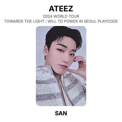 ATEEZ 2024 WORLD TOUR TOWARDS THE LIGHT : WILL TO POWER IN SEOUL PLAYCODE Official Photocard