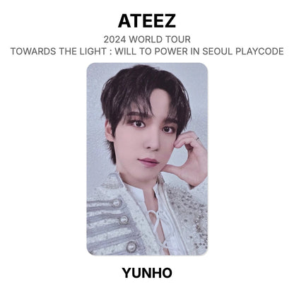 ATEEZ 2024 WORLD TOUR TOWARDS THE LIGHT : WILL TO POWER IN SEOUL PLAYCODE Official Photocard