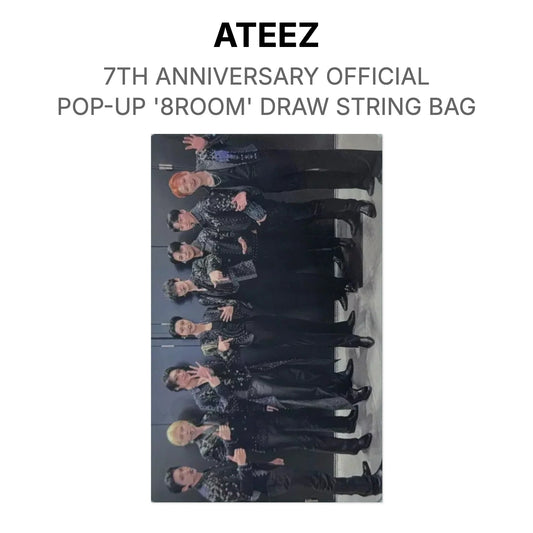 ATEEZ 7TH ANNIVERSARY OFFICIAL POP-UP '8ROOM' DRAW STRING BAG Official Photocard