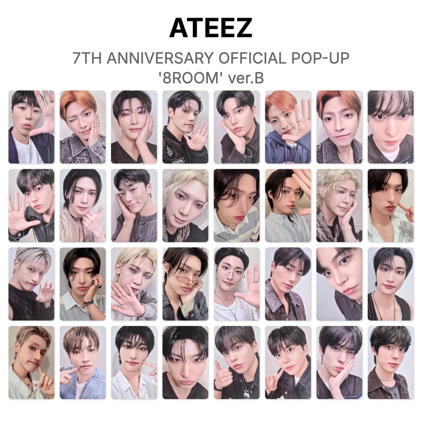 ATEEZ 7TH ANNIVERSARY OFFICIAL POP-UP '8ROOM' ver.B Official Photocard
