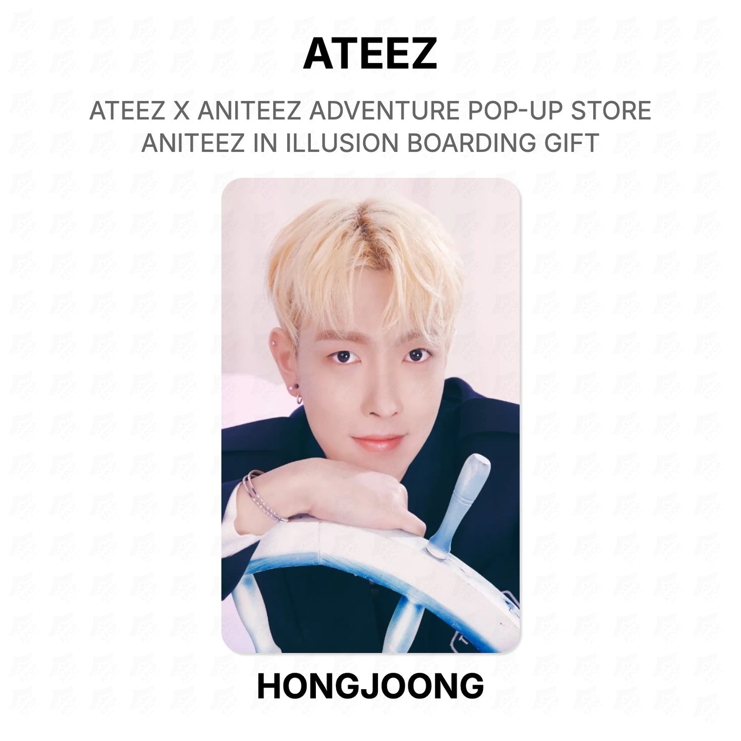 ATEEZ X ANITEEZ ADVENTURE POP-UP STORE ANITEEZ IN ILLUSION BOARDING GIFT Official Photocard