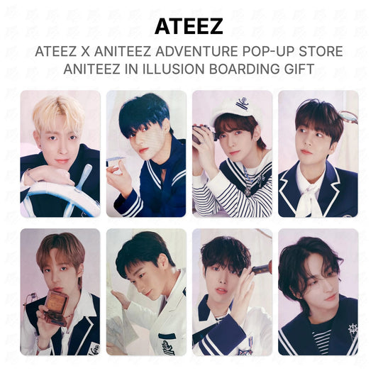 ATEEZ X ANITEEZ ADVENTURE POP-UP STORE ANITEEZ IN ILLUSION BOARDING GIFT Official Photocard