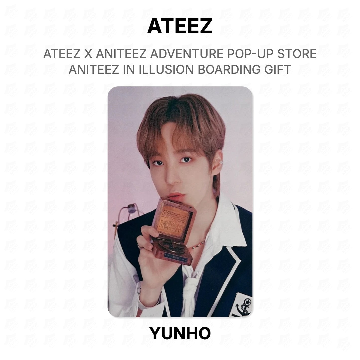 ATEEZ X ANITEEZ ADVENTURE POP-UP STORE ANITEEZ IN ILLUSION BOARDING GIFT Official Photocard