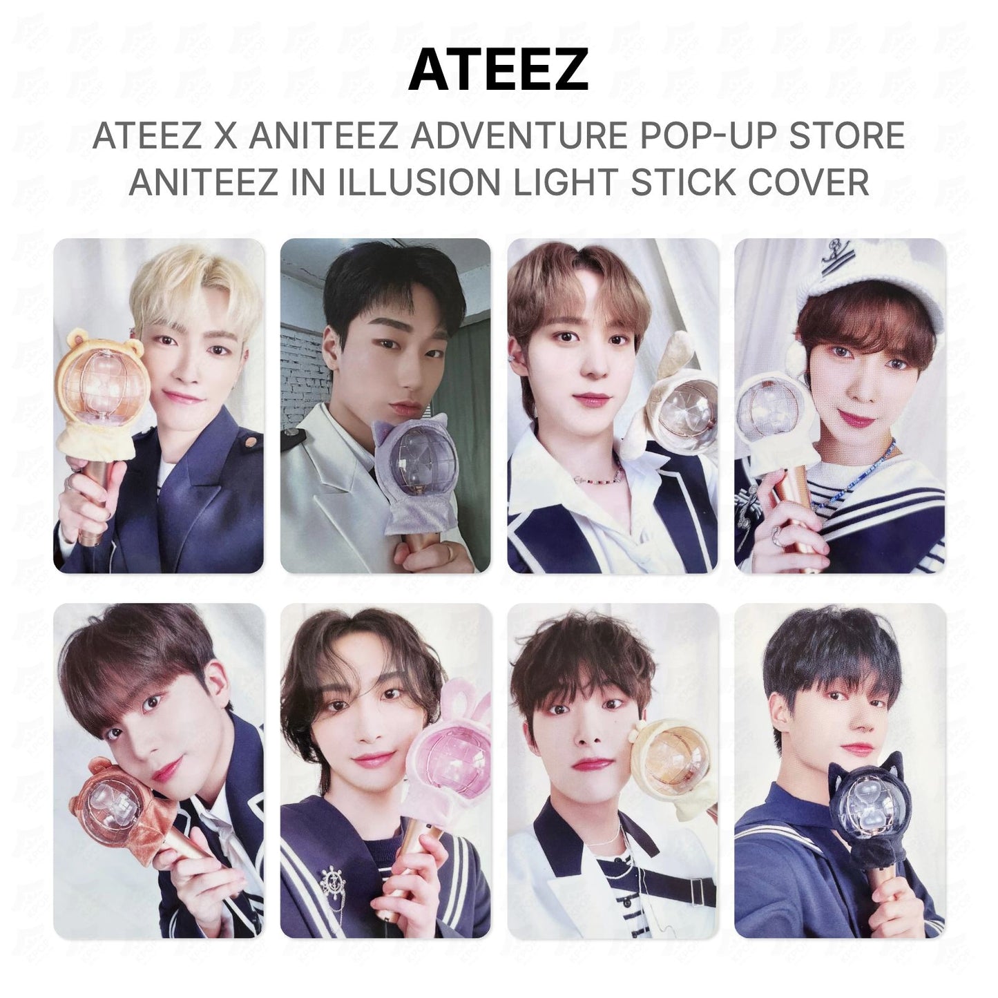 ATEEZ X ANITEEZ ADVENTURE POP-UP STORE ANITEEZ IN ILLUSION LIGHT STICK COVER Official Photocard