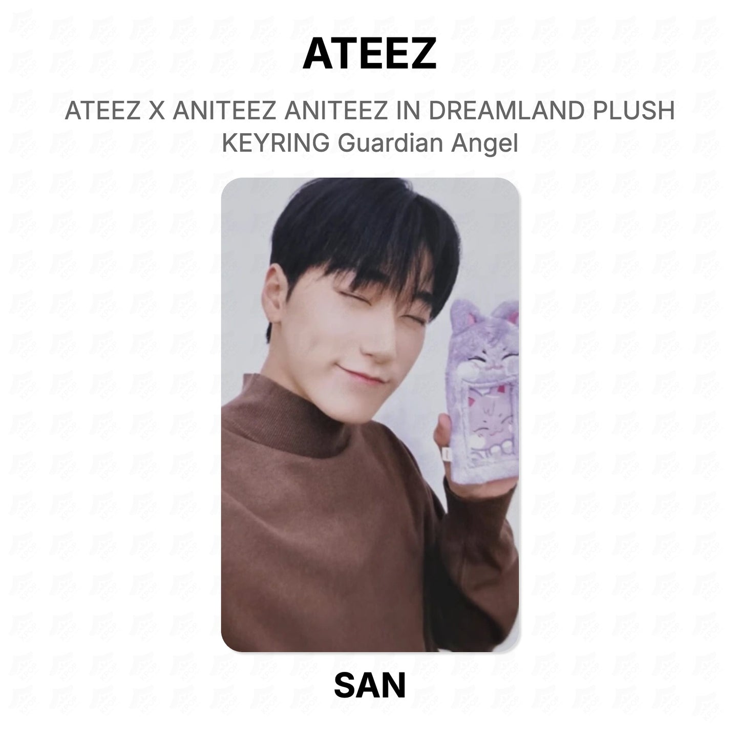 ATEEZ X ANITEEZ ANITEEZ IN DREAMLAND PLUSH KEYRING Guardian Angel Official Photocard