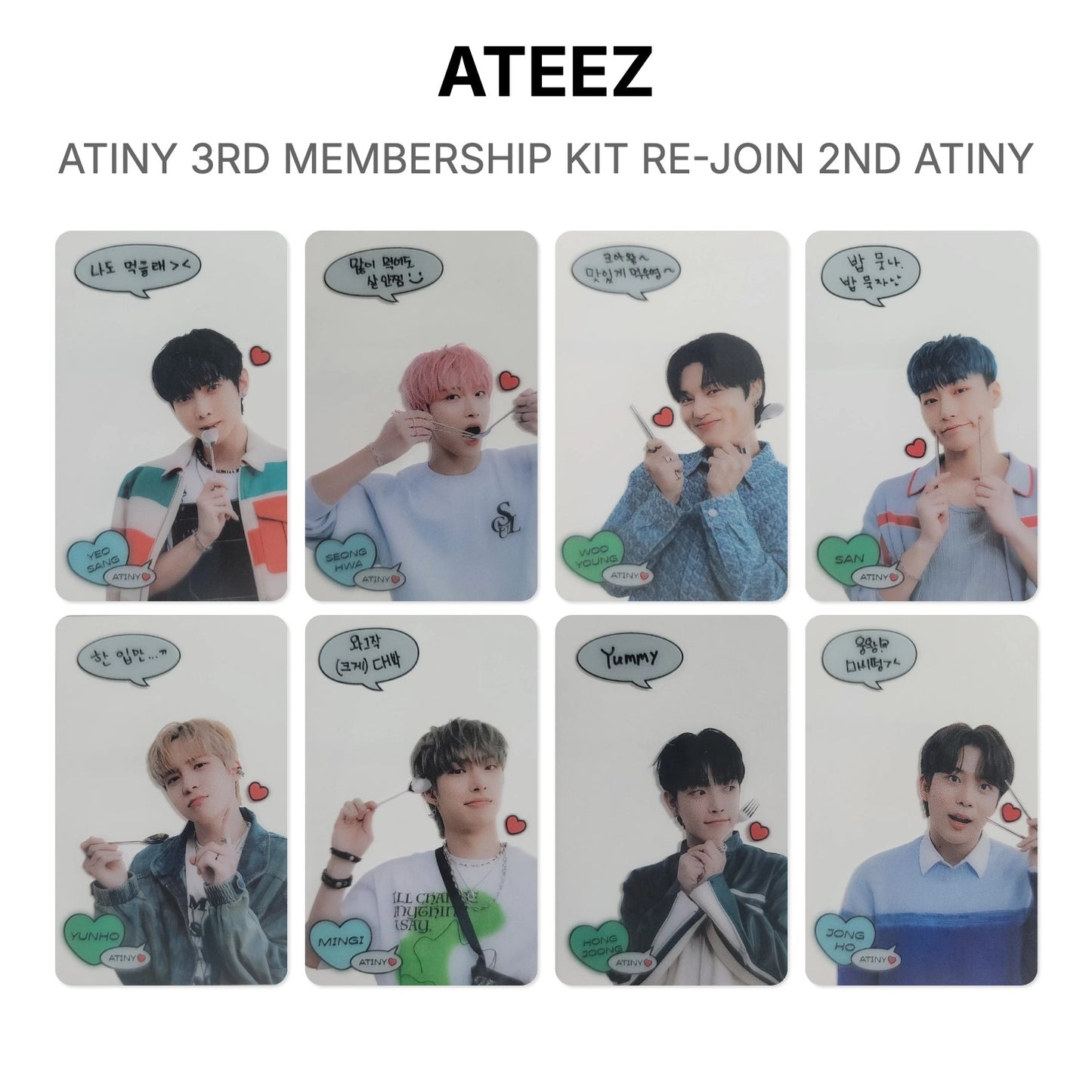 ATEEZ ATINY 3RD MEMBERSHIP KIT RE-JOIN 2ND ATINY Official Photocard