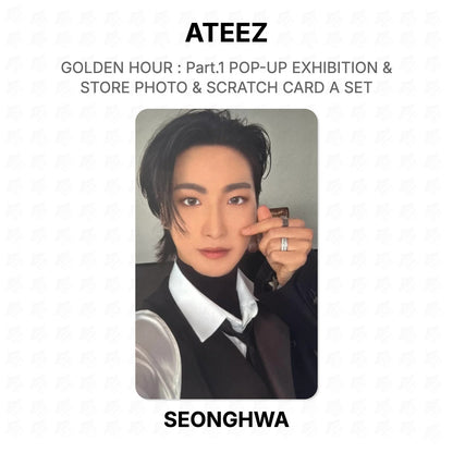 ATEEZ GOLDEN HOUR : Part.1 POP-UP EXHIBITION & STORE PHOTO & SCRATCH CARD A SET Official Photocard