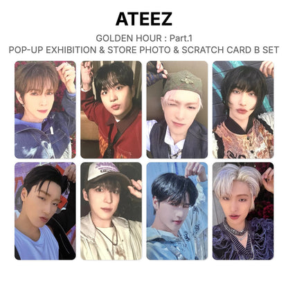 ATEEZ GOLDEN HOUR : Part.1 POP-UP EXHIBITION & STORE PHOTO & SCRATCH CARD B SET officiële Photocard