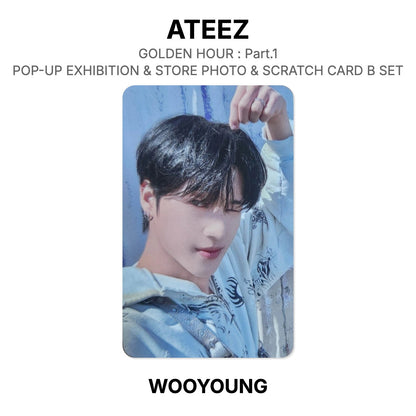 ATEEZ GOLDEN HOUR : Part.1 POP-UP EXHIBITION & STORE PHOTO & SCRATCH CARD B SET officiële Photocard