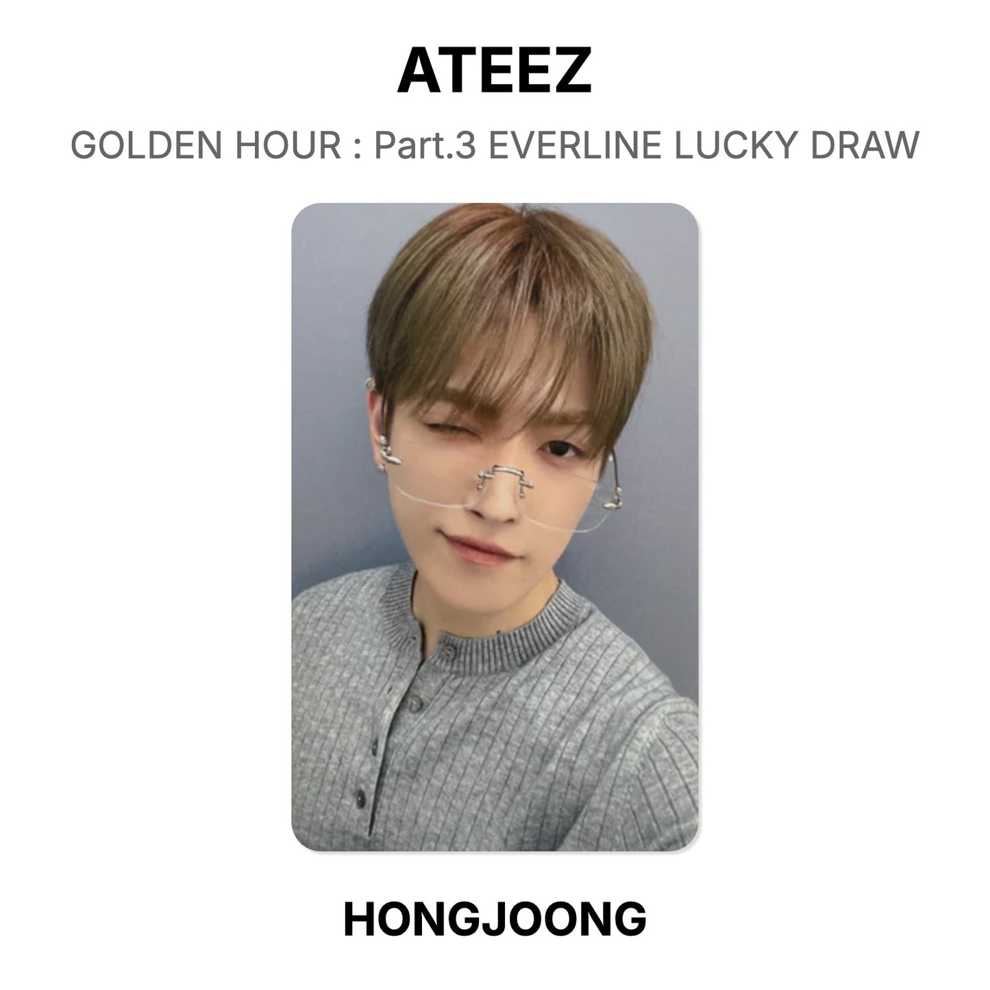 ATEEZ GOLDEN HOUR : Part.3 EVERLINE LUCKY DRAW Official Photocard