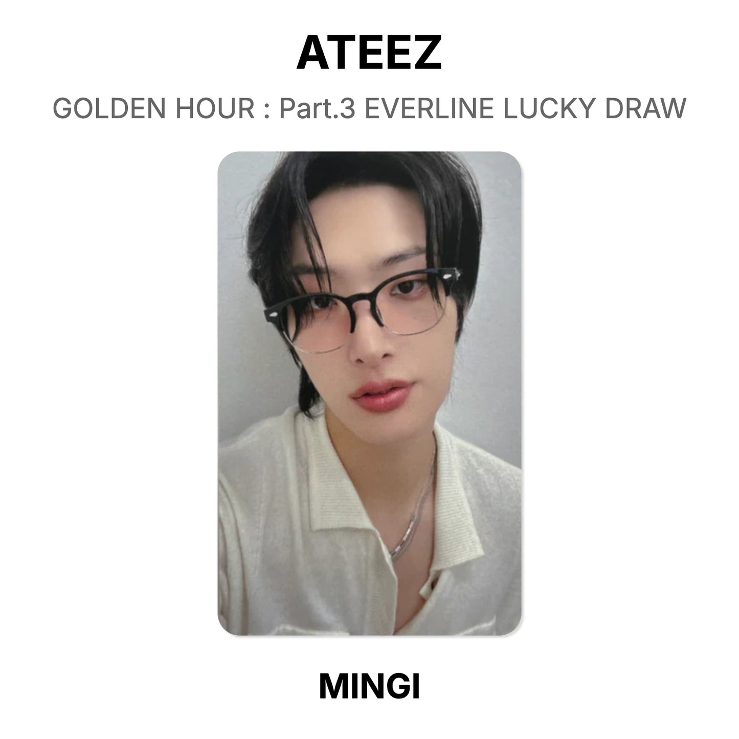 ATEEZ GOLDEN HOUR : Part.3 EVERLINE LUCKY DRAW Official Photocard