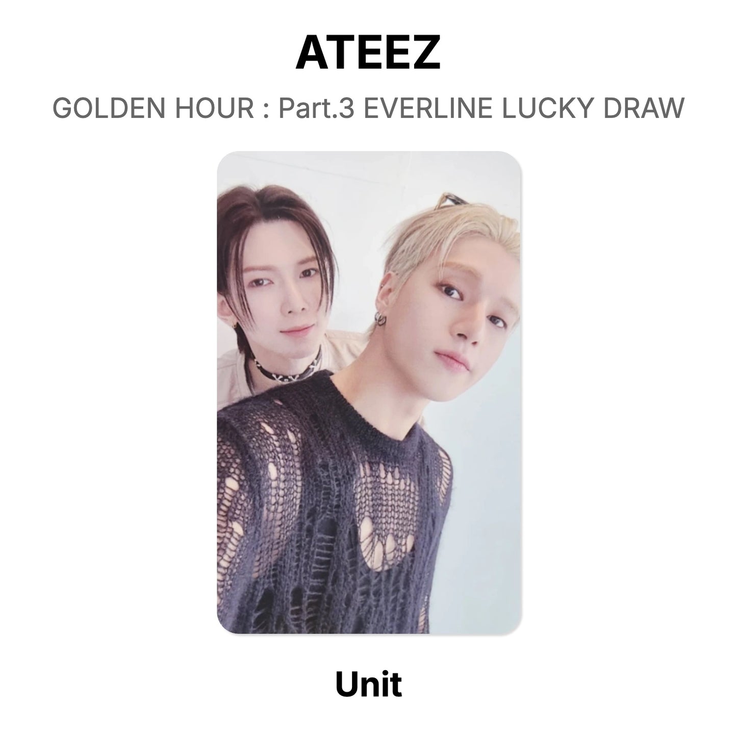 ATEEZ GOLDEN HOUR : Part.3 EVERLINE LUCKY DRAW Official Photocard