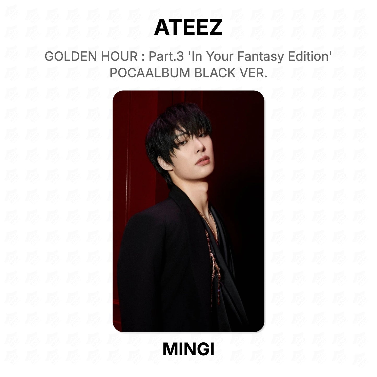 ATEEZ GOLDEN HOUR : Part.3 'In Your Fantasy Edition' POCAALBUM BLACK VER. Official Photocard
