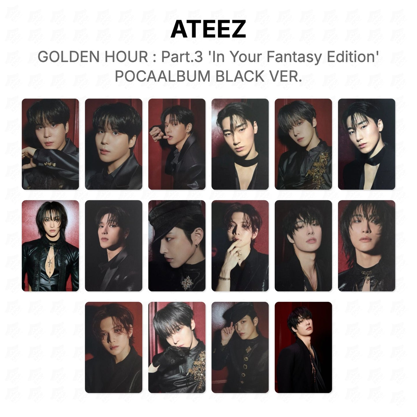 ATEEZ GOLDEN HOUR : Part.3 'In Your Fantasy Edition' POCAALBUM BLACK VER. Official Photocard