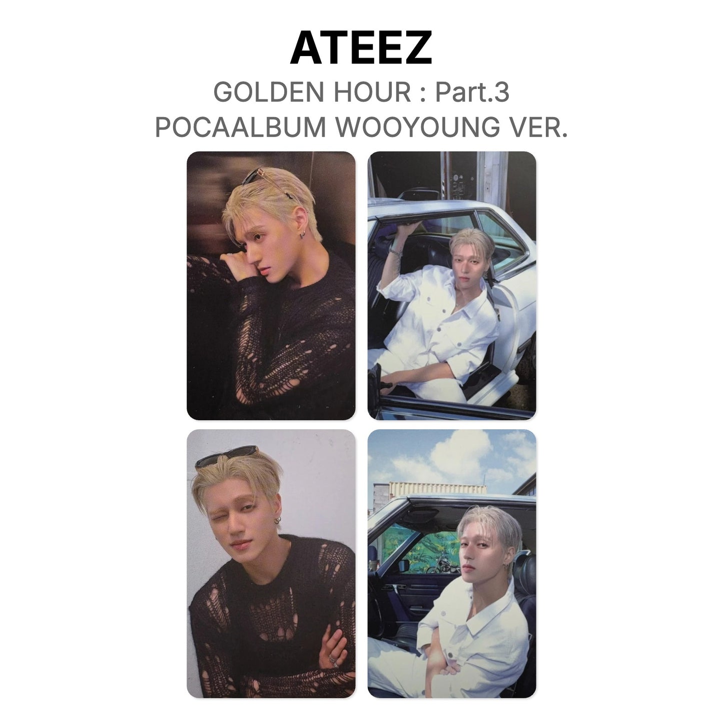 ATEEZ GOLDEN HOUR : Part.3 POCAALBUM WOOYOUNG VER. Offizielle Photocard