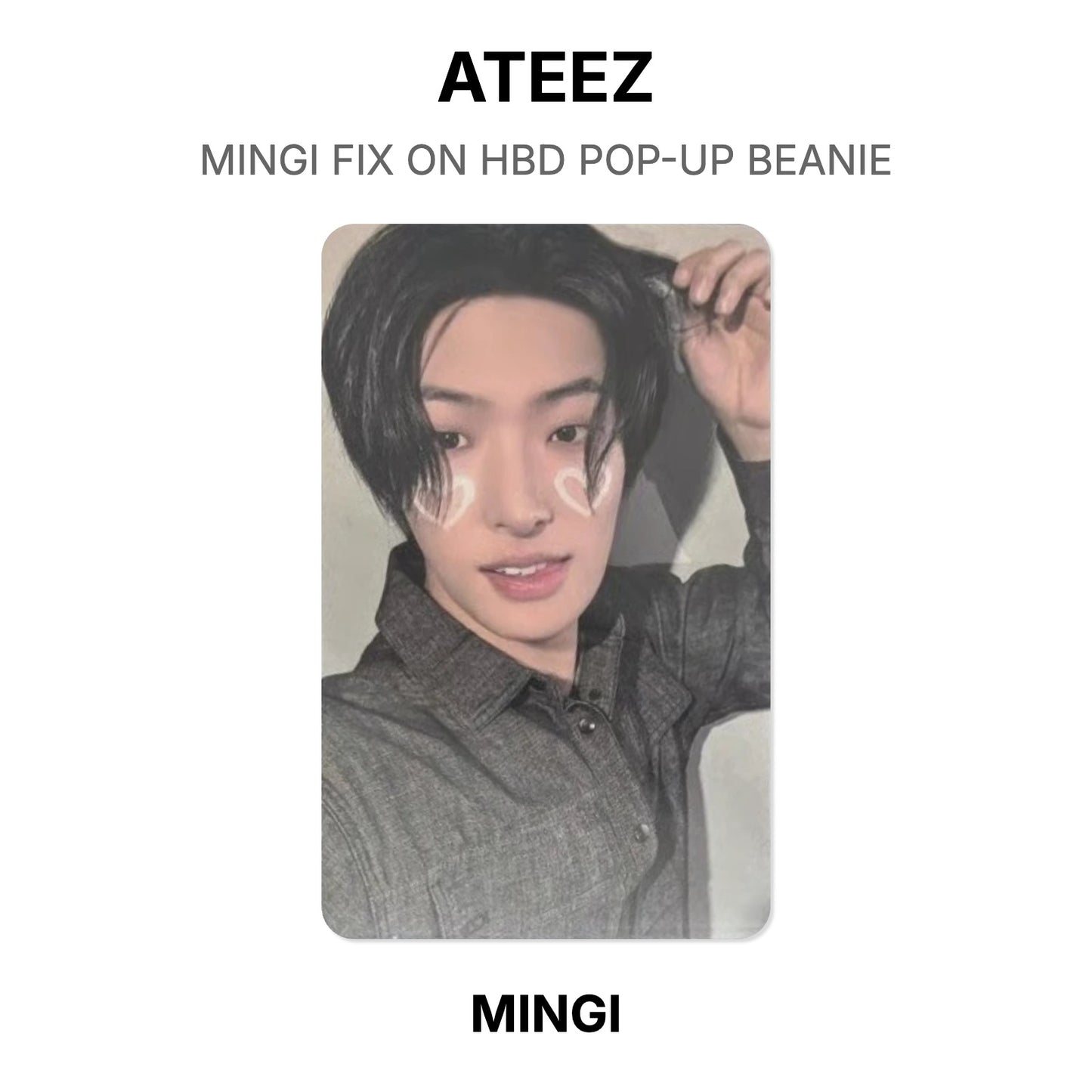 ATEEZ MINGI FIX ON HBD POP-UP BEANIE Offizielle Fotokarte