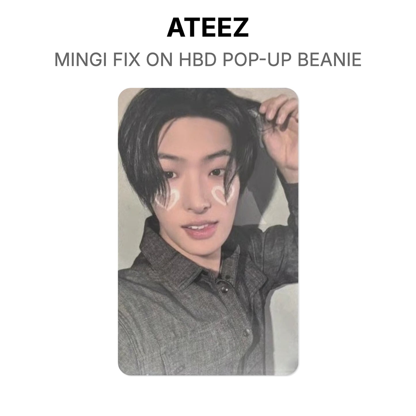 ATEEZ MINGI FIX ON HBD POP-UP BEANIE Offizielle Fotokarte
