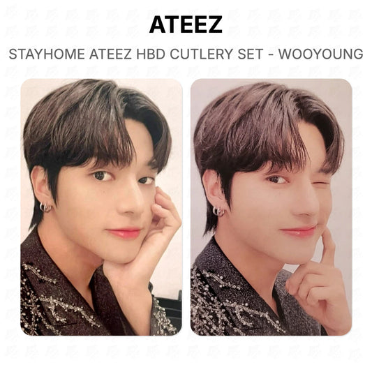 ATEEZ STAYHOME ATEEZ HBD CUTLERY SET - WOOYOUNG Official Photocard